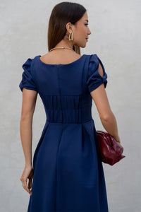 Vestido Maxi Midi Penélope - Azul Marinho