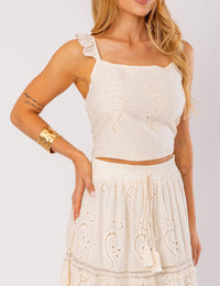 Conjunto de Algodão Bordado Melissande - Bege