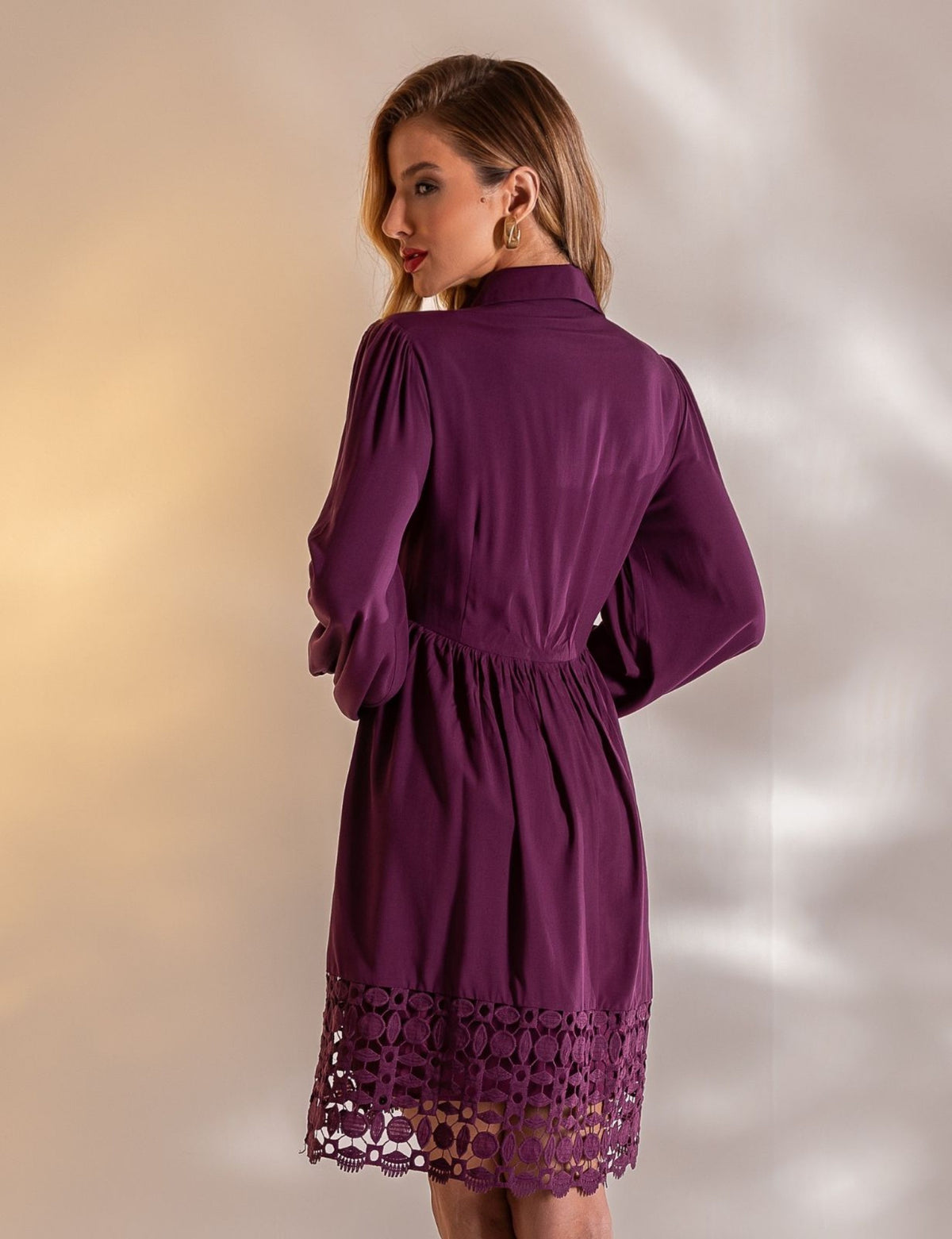 Vestido Curto Guipir Isadora - Roxo