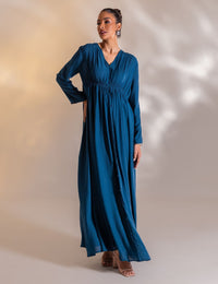 Vestido Longo Viscose Mirella - Azul