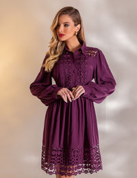 Vestido Curto Guipir Isadora - Roxo
