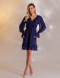 Vestido Curto Juliana - Azul Marinho