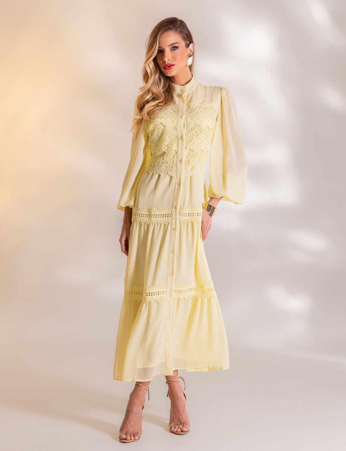Vestido Longo Viviane - Amarelo