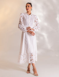 Vestido Midi Guipir Clarice - Off White