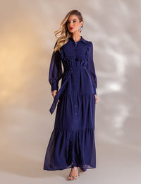 Vestido Longo Camille - Azul Marinho