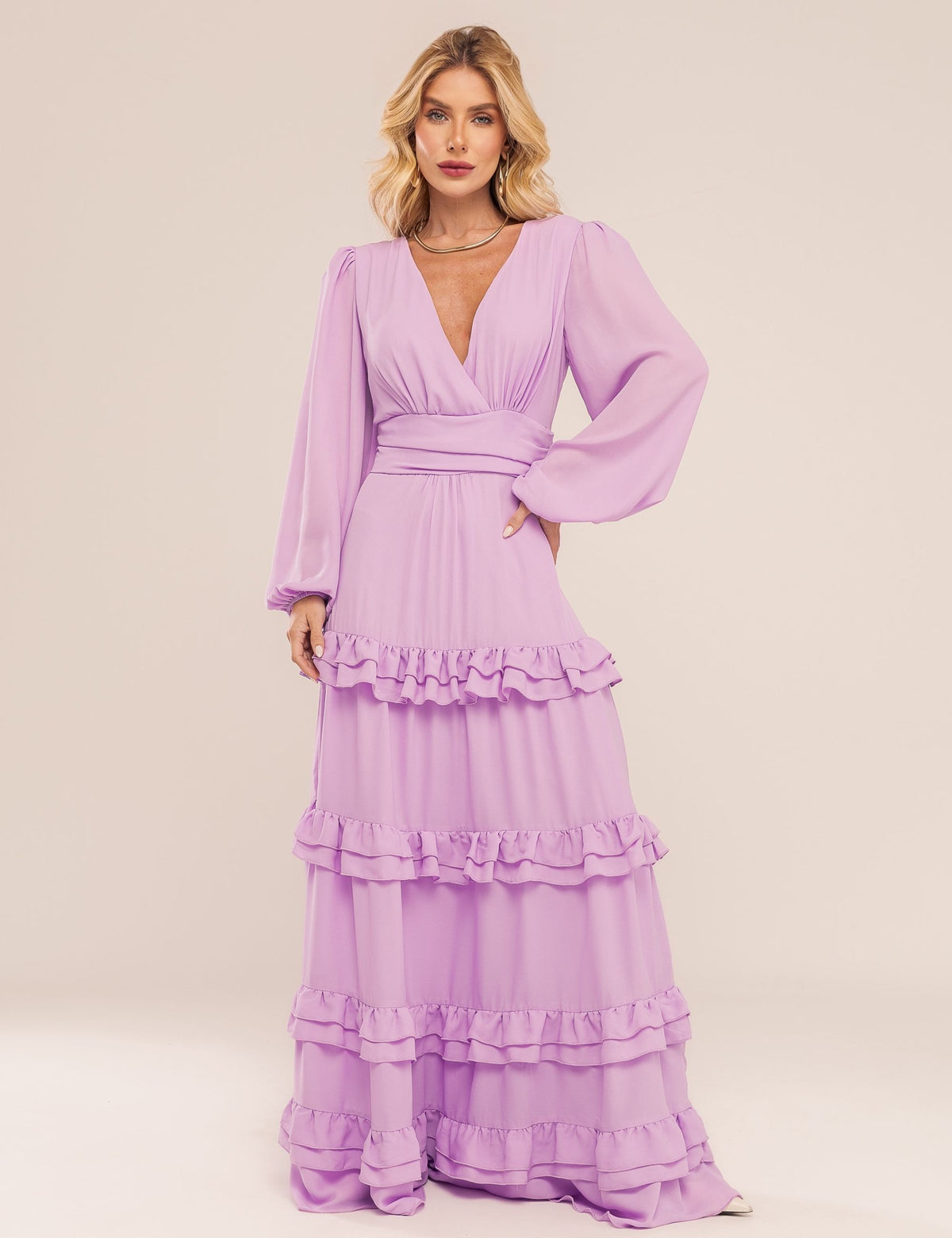 Vestido Maia Saia Camadas - Lavanda