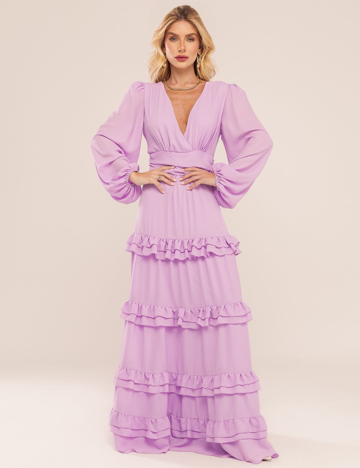 Vestido Maia Saia Camadas - Lavanda