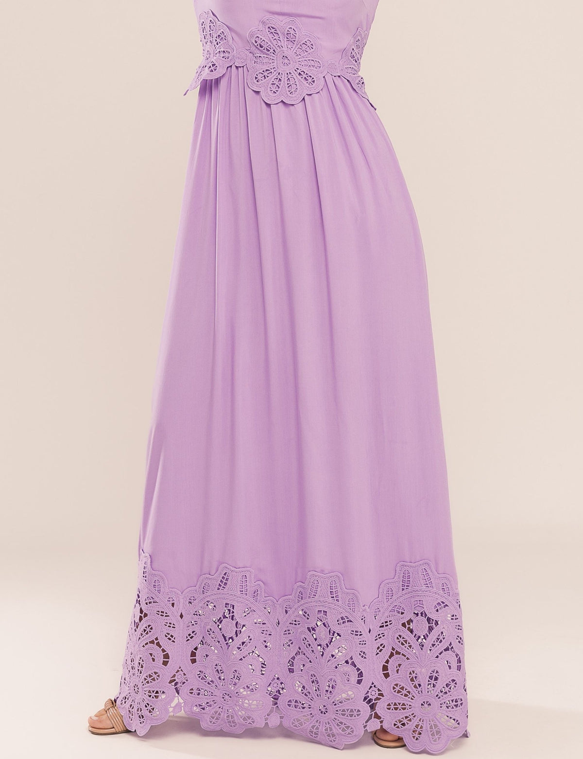 Vestido Lira com Renda - Lavanda