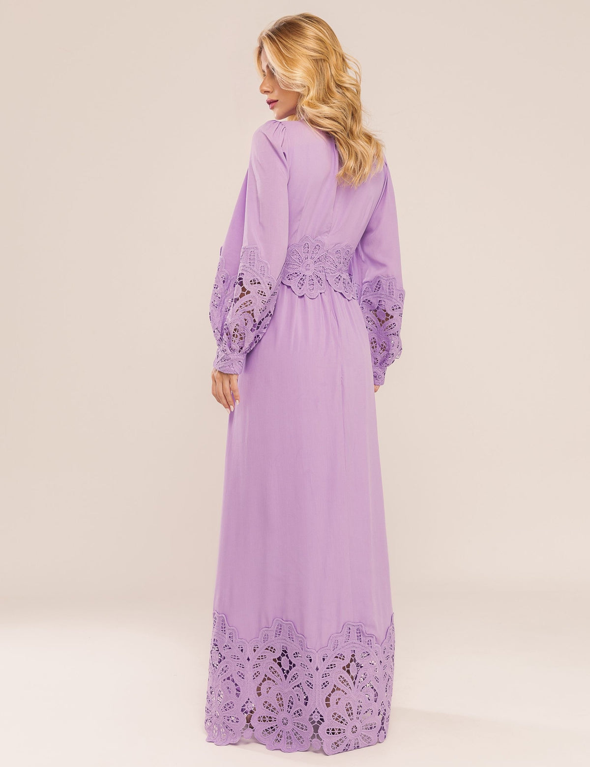 Vestido Lira com Renda - Lavanda