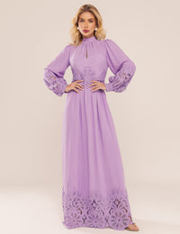 Vestido Lira com Renda - Lavanda