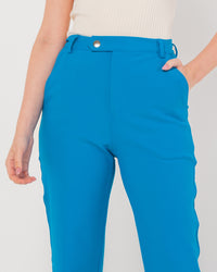 Calça Miss Misses Com Bolsos Reta - Azul