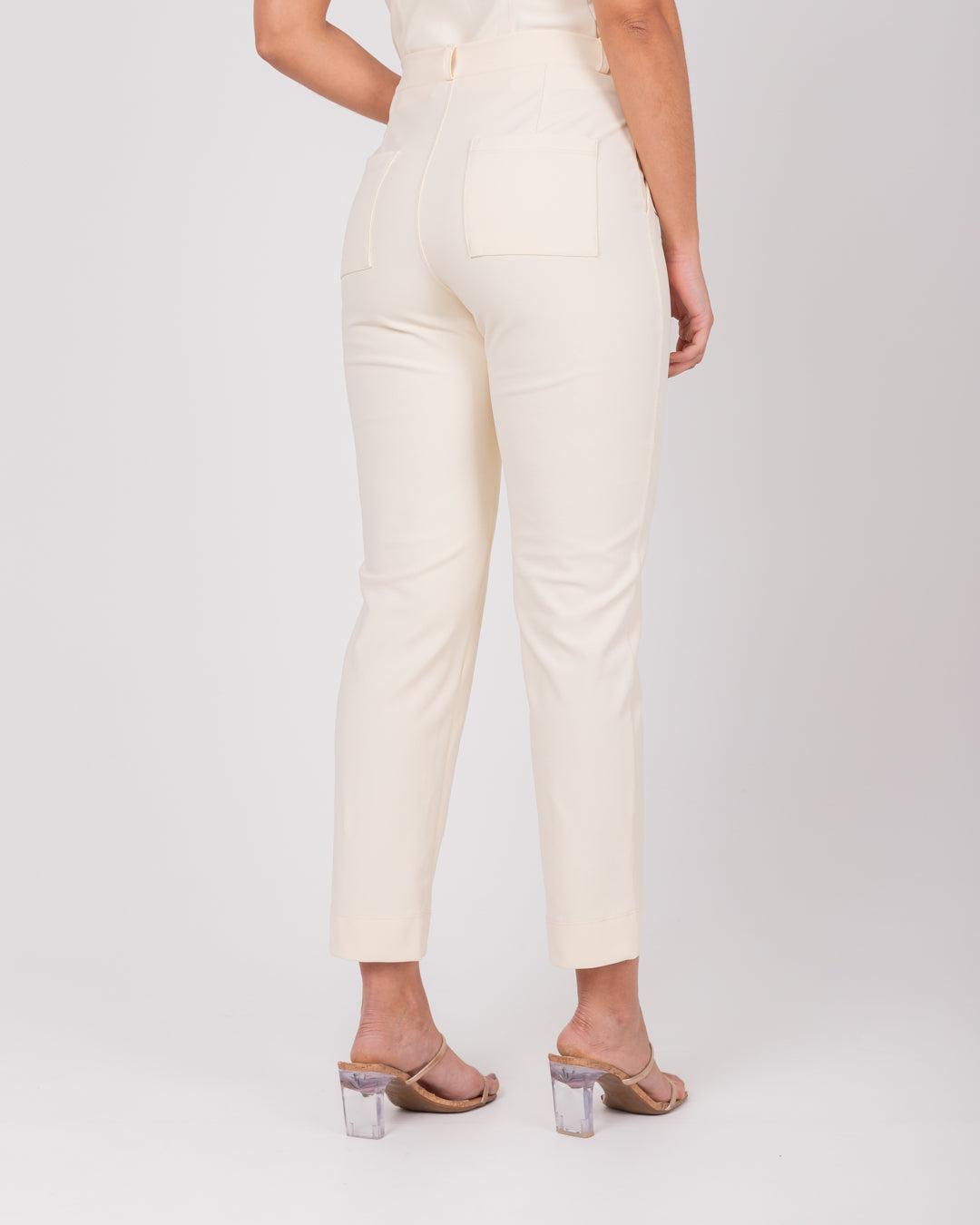 Calça Miss Misses Alfaiataria Com Bolsos - Off White