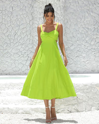 Vestido Miss Misses Midi Alfaiataria Com Alças - Verde