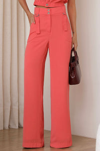 Conjunto Miss Misses Blusa e Calça Wide Leg - Coral