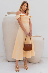Vestido Flavia Midi Rodado - Amarelo