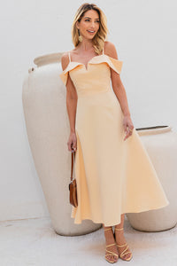 Vestido Flavia Midi Rodado - Amarelo