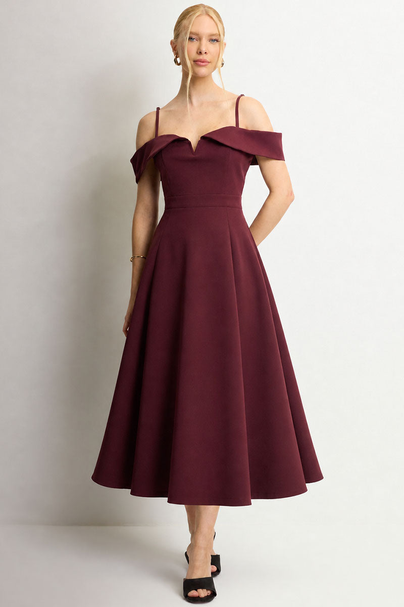 Vestido Flavia Midi - Vinho
