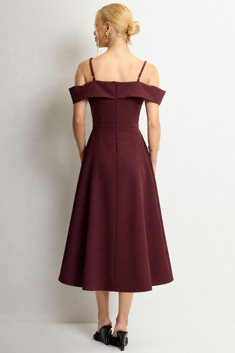 Vestido Flavia Midi - Vinho