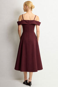 Vestido Flavia Midi - Vinho