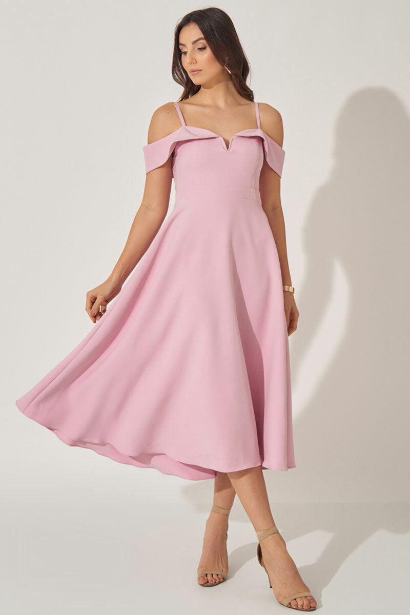 Vestido Flavia Midi Rodado - Rosa