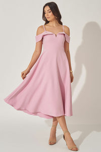 Vestido Flavia Midi Rodado - Rosa