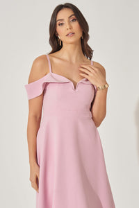 Vestido Flavia Midi Rodado - Rosa