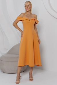 Vestido Flavia Midi Rodado - Laranja