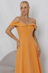 Vestido Flavia Midi Rodado - Laranja