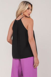 Blusa Miss Misses Regata C/ Drapeada - Preto