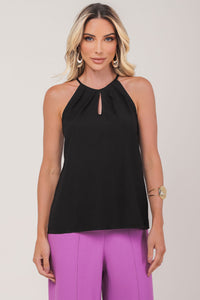 Blusa Miss Misses Regata C/ Drapeada - Preto