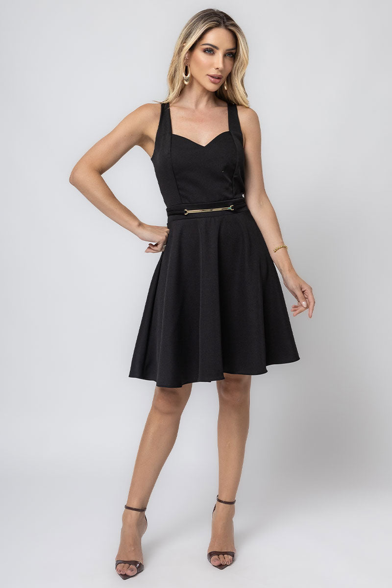 Vestido Melissa C/Detalhe Passante - Preto