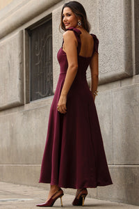 Vestido Kátia com Alça e Laço - Vinho