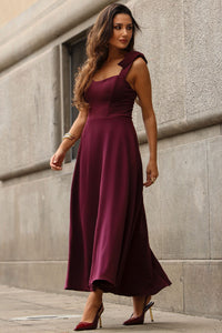 Vestido Kátia com Alça e Laço - Vinho