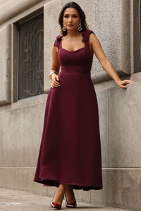 Vestido Kátia com Alça e Laço - Vinho