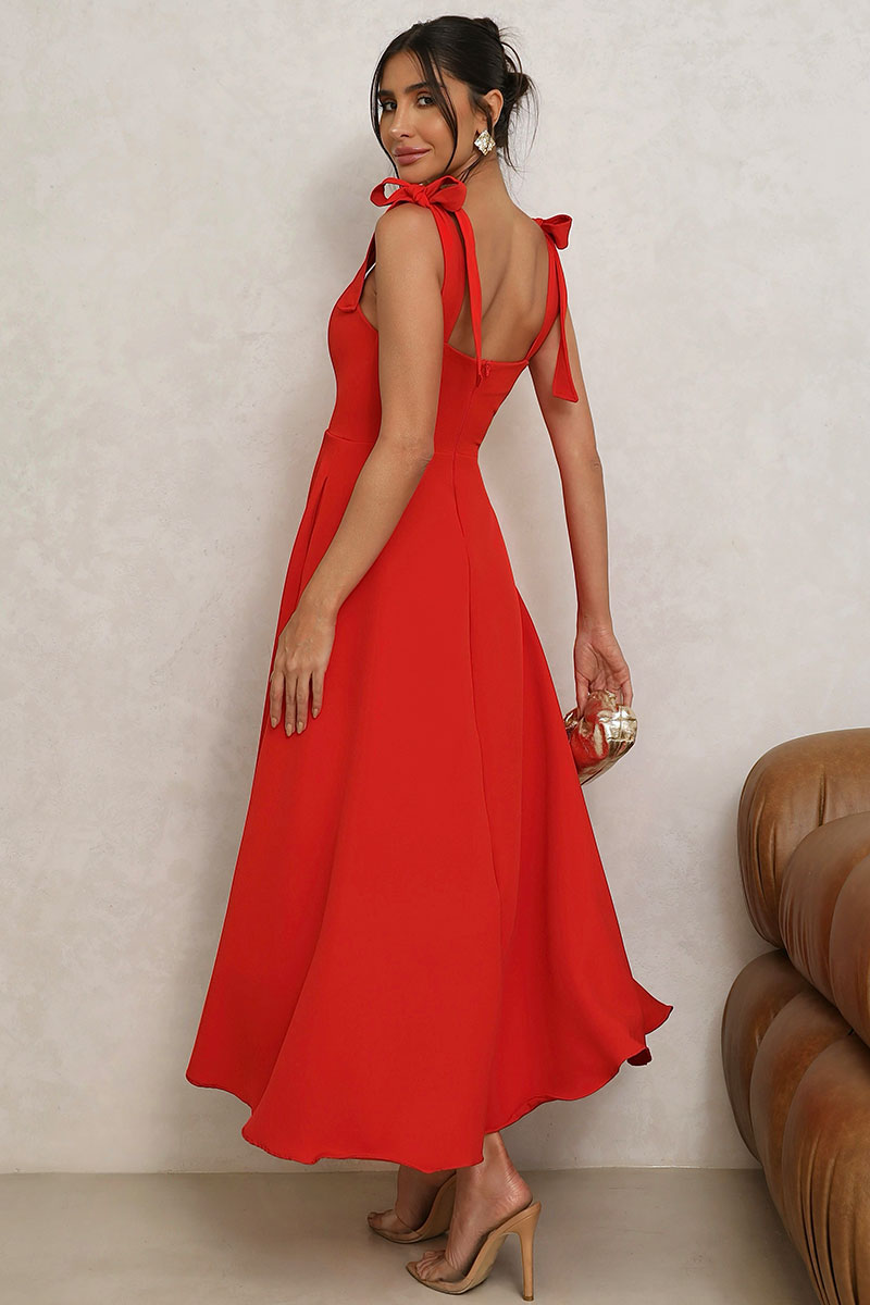 Vestido Katia Com Alça e Laço - Vermelho