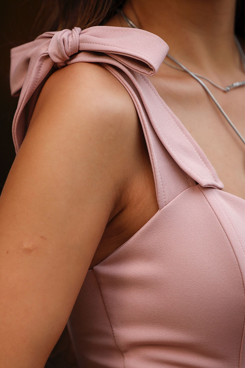 Vestido Kátia com Alça e Laço - Rosê