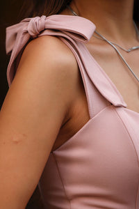 Vestido Kátia com Alça e Laço - Rosê