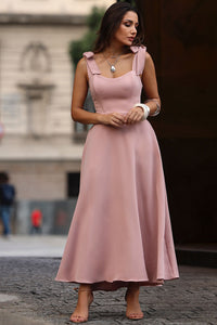 Vestido Kátia com Alça e Laço - Rosê