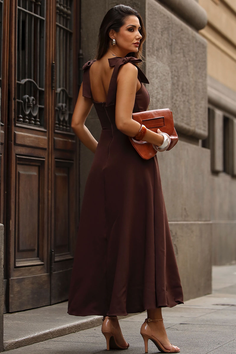 Vestido Katia Midi - Marrom