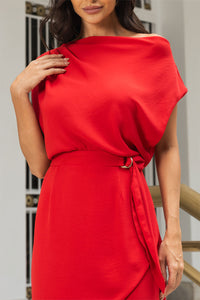 Vestido Tubinho Silvana Curto Detalhe Fivela Vermelho