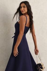 Vestido Patrícia Midi - Azul Marinho