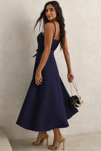 Vestido Patrícia Midi - Azul Marinho