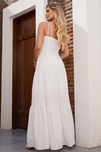 Vestido Val Longo Com Detalhe Guipir - Off White