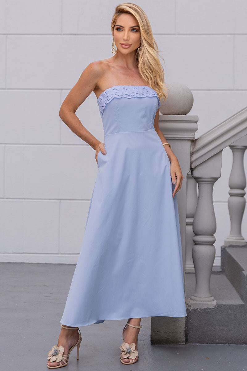 Vestido Jennifer TQC Com Guipir - Azul