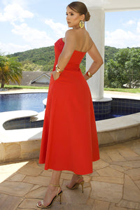 Vestido Jennifer Tomara que Caia Com Guipir - Vermelho