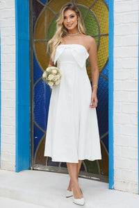 Vestido Vania Tomara Que Caia Com Laço e Zíper - Off White