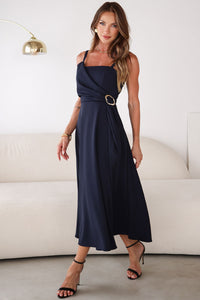 Vestido Luciana Transpassado - Azul Marinho
