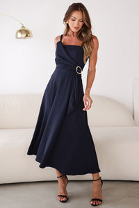 Vestido Luciana Transpassado - Azul Marinho