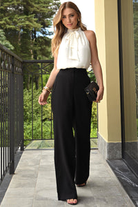 Calça Heloisa Alfaiataria com Bolso na Frente - Preto