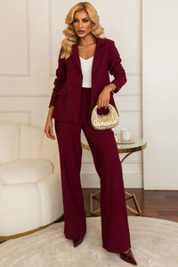 Calça Heloisa Alfaiataria com Bolso na Frente - Vinho